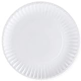 [200 Pack] Disposable White Uncoated Paper Plates, 9 Inch Large