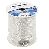 Amarine Made 3/8 Inch 50FT 100FT 150FT Premium Solid Braid MFP Anchor Line Braided Anchor Rope/Line...