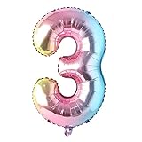 40 inch Rainbow Gradient Colorful Big Size Number Foil Helium Balloons Birthday Party Celebration...