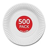 Stock Your Home 9-Inch Paper Plates Uncoated, Everyday Disposable Plates 9" Paper Plate Bulk, White,...