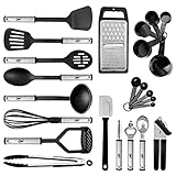 Kitchen Utensil Set 24 Nylon and Stainless Steel Utensil Set, Non-Stick and Heat Resistant Cooking...