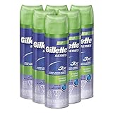 Gillette Series 3X Sensitive Shave Gel, 6 Count, 7oz Each, Hydrates, Protects and Soothes Sensitive...