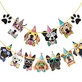 Duufin 15 Pieces Dog Faces Claws Party Banner Set Dogs Birthday Party Supplies Dog Portrait Banner...
