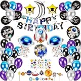110 Pcs Outer Space Party Supplies - Solar System Party - Galaxy Theme To the Moon Party Blast Off...